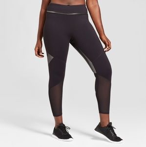 JoyLab Shine and Mesh 7/8 Length Leggings NWOT